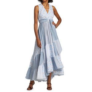 SILVIA TCHERASSI HARMONY PATCH WORK MIDI DRESS SIZE S NEW